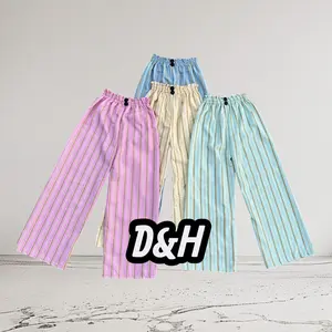 Celana Kulot Stripe Salur Anak Perempuan Katun Premium