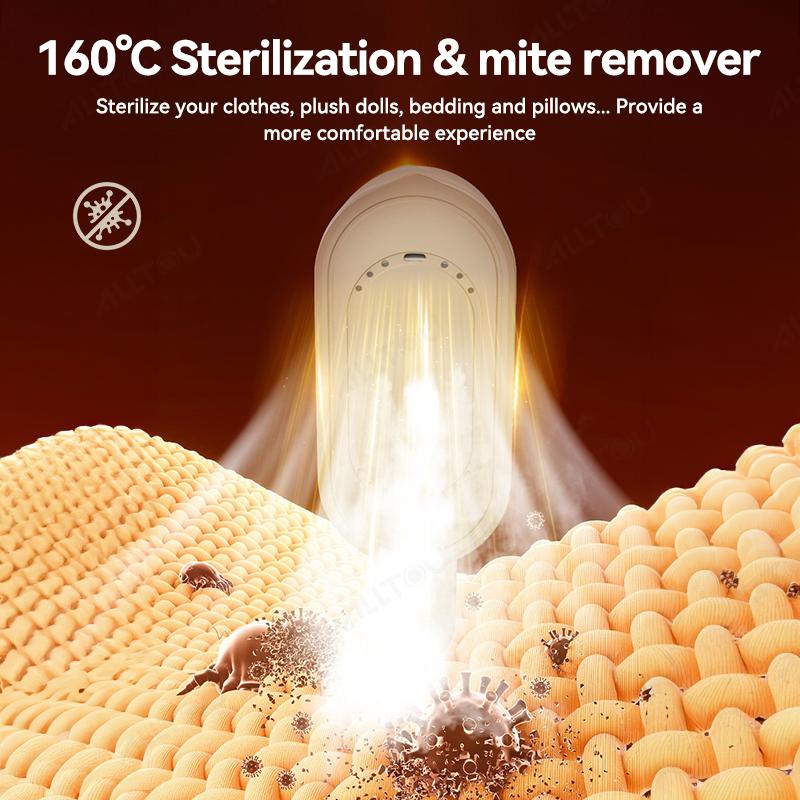 ALLTOU 1200W Exquisite Electric Handheld Steam Iron Steamer LED Screen Wet & Dry Iron Flexible Switching Handle Stable Temperature 150ML Water Tank  2-Level Foldable Portable Machine Travel Iron