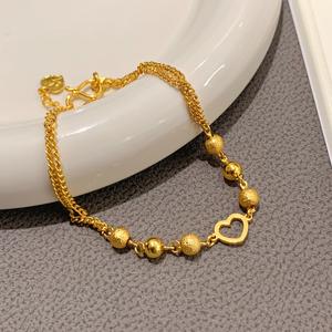 Gelang Tangan, SUNQ, Rantai Bersalut Emas 18K, Minimalis dan Bergaya, Hadiah Sempurna kamassi titanium bangle