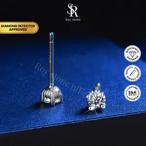 Roystone_Moissanite Anting Wanita Original Sertifikat GRA Silver925 Lapis Emas18K_Cassie Earring