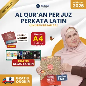 alquran per juz 1 sampai juz 30 Ukuran A4 Besar Tajwid Berwarna Terjemah Perkata Latin Cocok Untuk Pemula  Dengan Tanda Tanafus Dan video Murotal