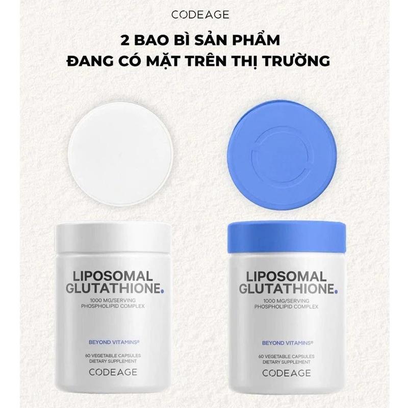GLU 1000 Viên uống Liposomal Glutathione Codeage 1000mg hỗ trợ sức khỏe hộp 60 viên e