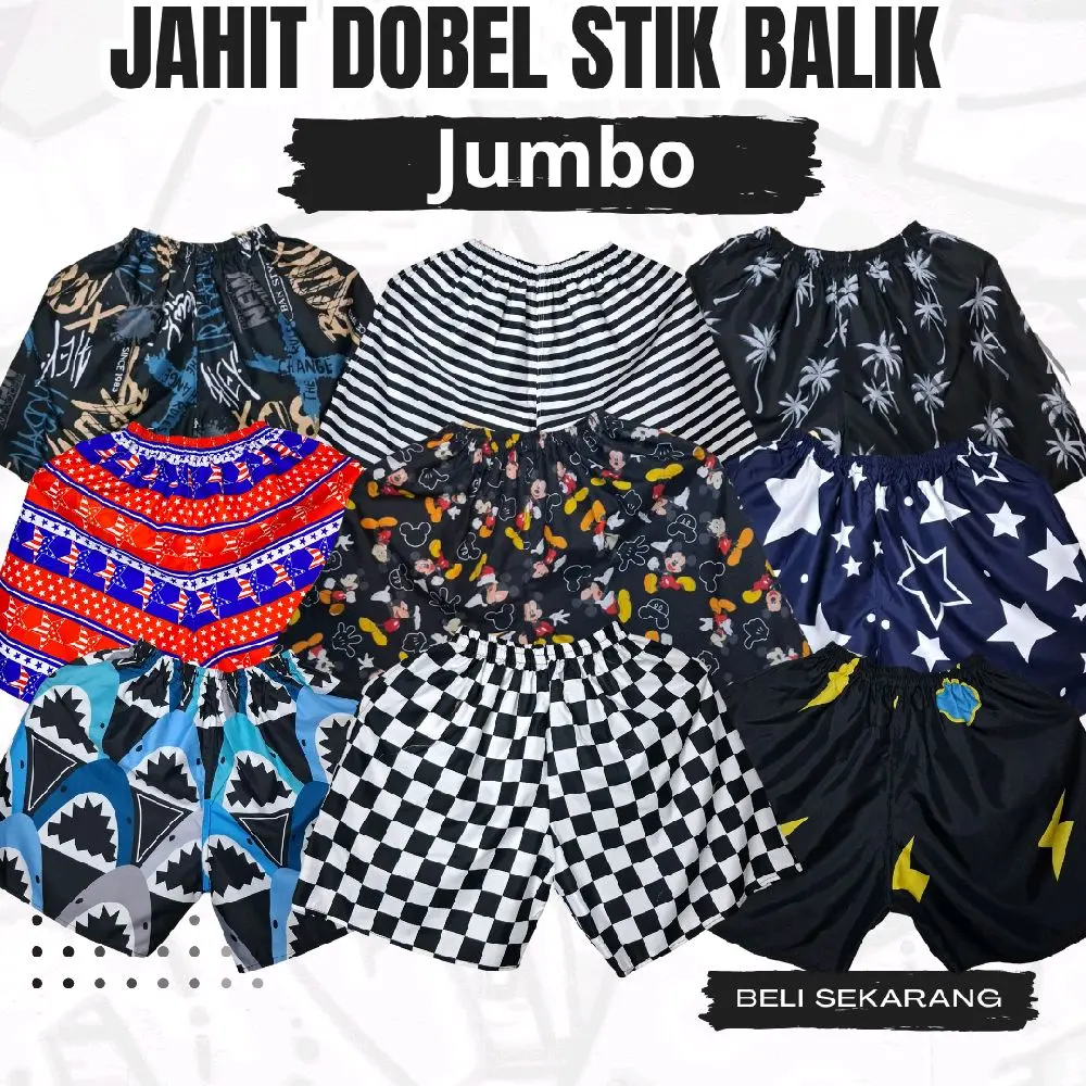 Eceran Boxser Berkualitas Size Jumbo Jahitan Stek Balek, Muat BB Max 85kg