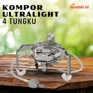 Taffsport Kompor Camping Gas Lipat 4 Tungku Ultralight Outdoor Stove Portable Anti Angin Gunung
