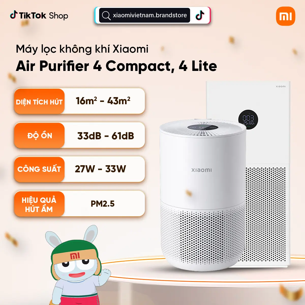 Máy lọc không khí Xiaomi Mi Air Purifier 4 Compact/ 4 Lite - Trắng