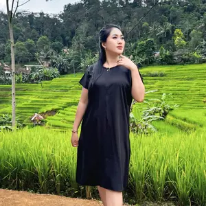 Daster Polos Rayon Selutut Busui Friendly dengan Pilihan Warna Coklat Merah Hitam