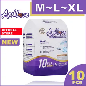 ANDLOVE  popok Dewasa Type Perekat Adult diapers [Size : M/L/XL/XL10pc ] Kualitas tinggi