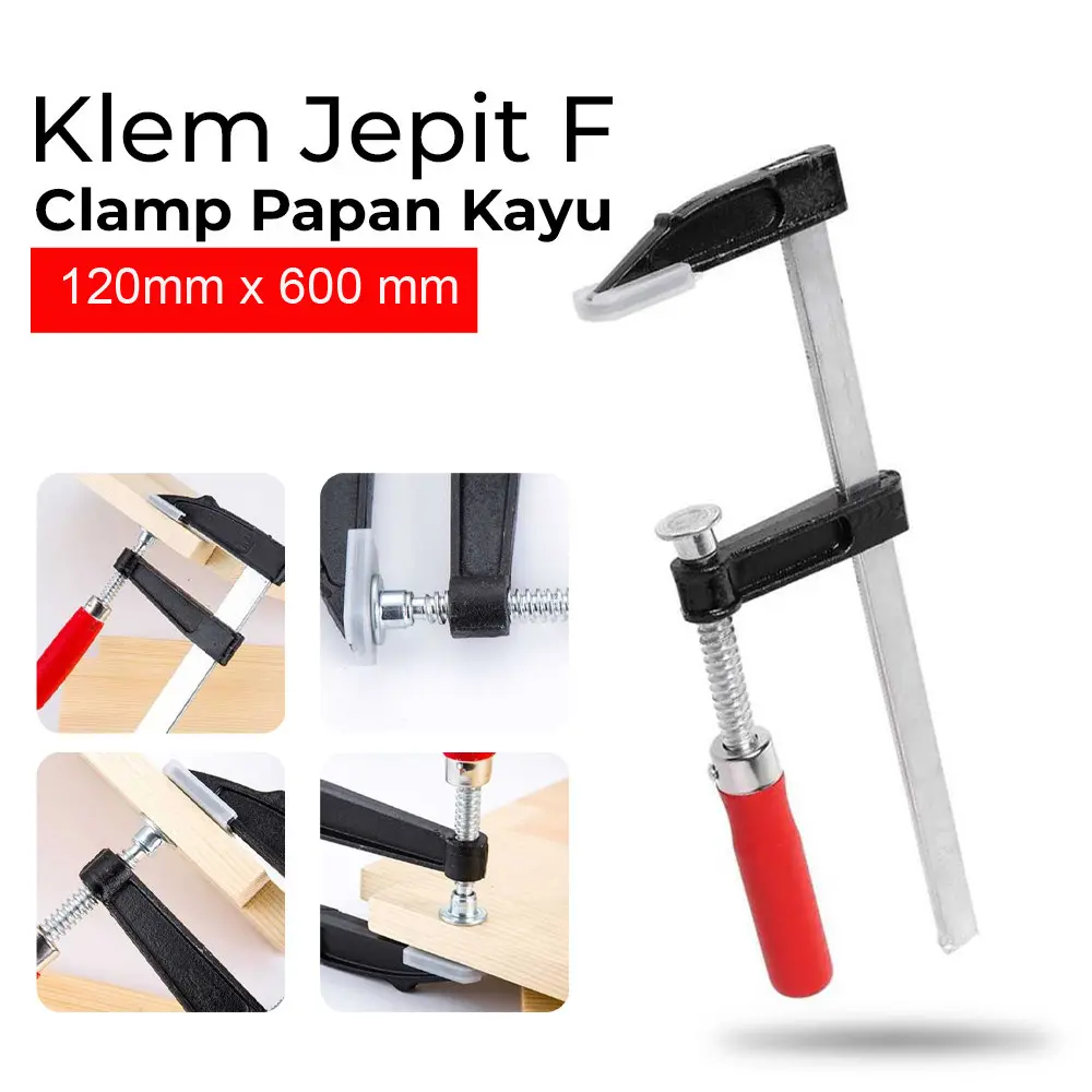 Klem Jepit F Clamp Papan Kayu Heavy Duty Woodworking Klem Klem Jepit F Clamp Papan Kayu Heavy Duty Woodworking Penjepit Kayu Papan F Clamp Papan Kayu Heavy Duty Woodworking 50x200mm | 50x300mm | 80x200mm