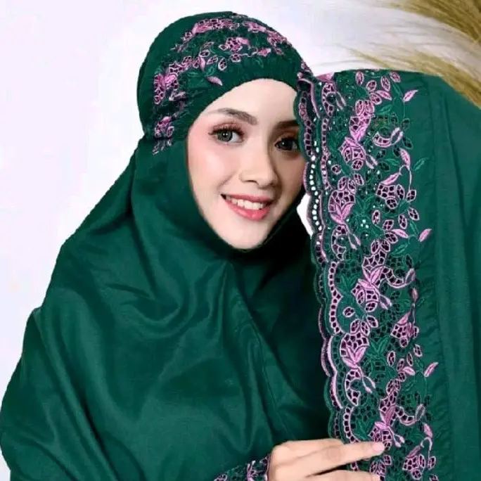 FAZKA - Mukena Dewasa Khadijah RENDA BORDIR KOMBINASI Jumbo Bahan Katun Mikro Premium Nyaman Free Tas Cantik Mewah mukena bordir