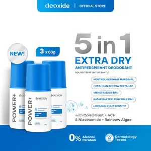 Deoxide Antiperspirant Deodorant Roll On POWER+ For Hyperhidrosis 3 Pcs [TriplePack]
