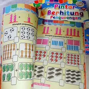 1 PAKET ISI 4 BUKU Cerdas Berhitung Penjumlahan Pengurangan Perkalian Pembagian Untuk Anak TK SD Bisa COD