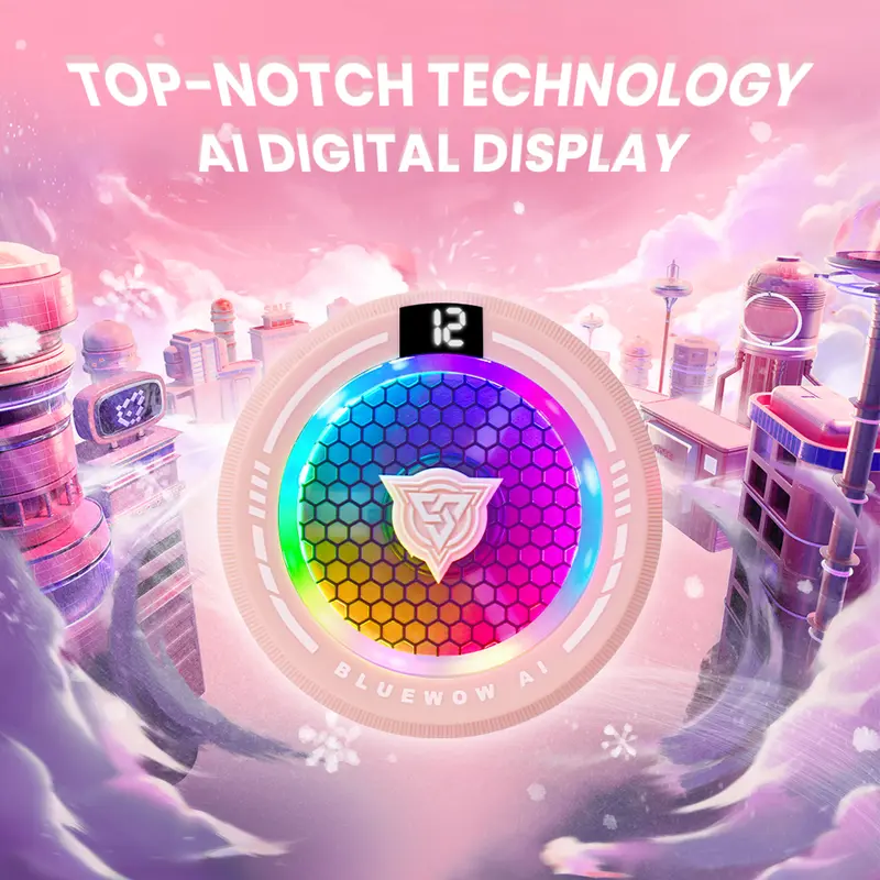BlueWow AI Radiator Ponsel  Radiator Pendingin Magnetik Semikonduktor Fancooler pink Kelas Profesional Bermain PUBG MOBILE Pendamping Ponsel Android IPHONE Kebisingan Rendah Pendinginan Cepat Konsumsi Daya Rendah Senyap Mobile Legends LATAM X109 al19 0