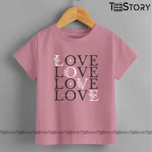 KAOS ANAK LOVE WILL PREVAIL VALENTINE LUCU KIDS T-SHIRT FASHION CEWEK PEREMPUAN KATUN PREMIUM DISTRO LENGAN PENDEK CUSTOM SERAGAM PROMOSI GROSIR COD