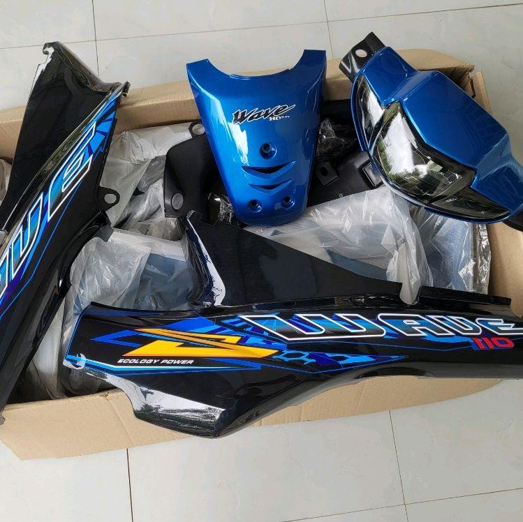  dàn áo wave nhỏ ZX 2 bóng  màu xanh dương dương sườn đen full nhựa nhám bóng 16 món hàng loại 1 