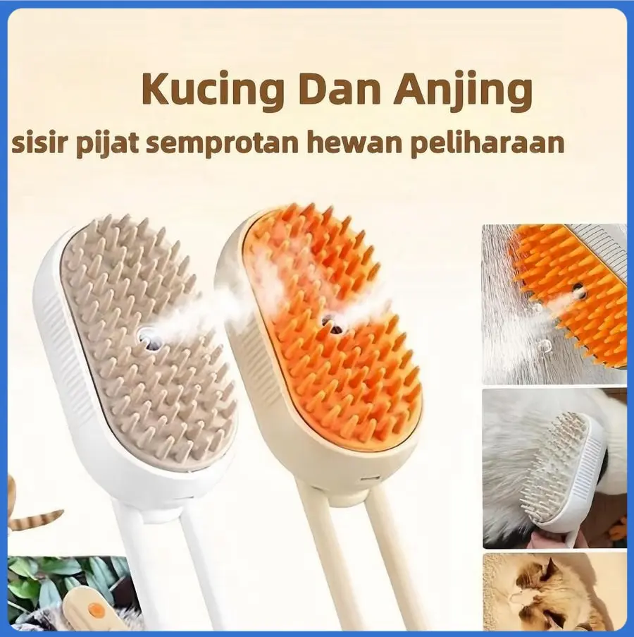 【COD】3 In 1 Sisir Uap Kucing Sisir Kucing Sisir Kucing Bulu Rontok Brush Kucing Pet Grooming Brush Spray