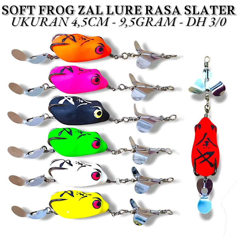 SOFT FROG BERISIK ZAL LURE SUARA SLATER UKURAN 4,5CM. 9,5GRAM., SOFT FROG SUARA JAWS, SOFT FROG RASA JAWS, UMPAN CASTING GABUS DAN TOMAN 0