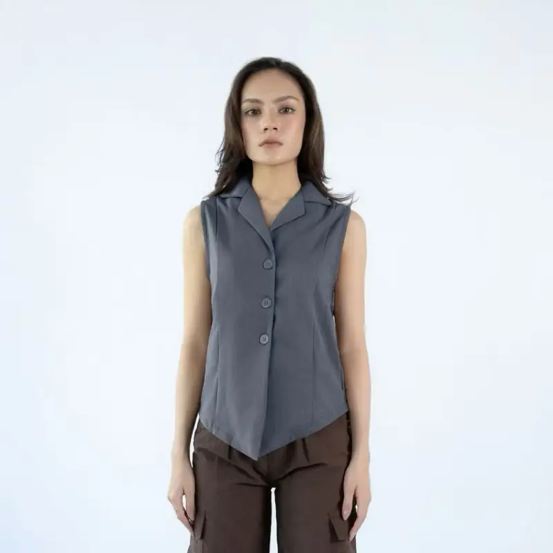 Atasan Rompi Vest Wanita Basic Sleeveless Top | ELORAÉ - Gabby Vest 2