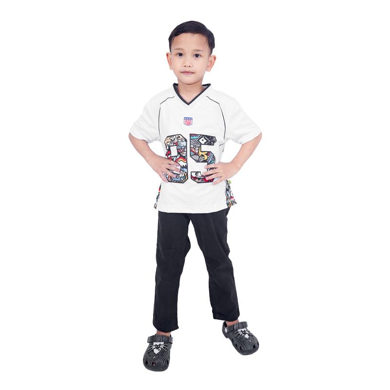 RZQKIDS / 95 / Number Series nfl / Atasan anak / Streetwear / Retro / Vintage / Rugby / y2k / Bloke Core / Korea / Unisex / Laki laki / Perempuan / Full printing / ootd / Atasan / 3