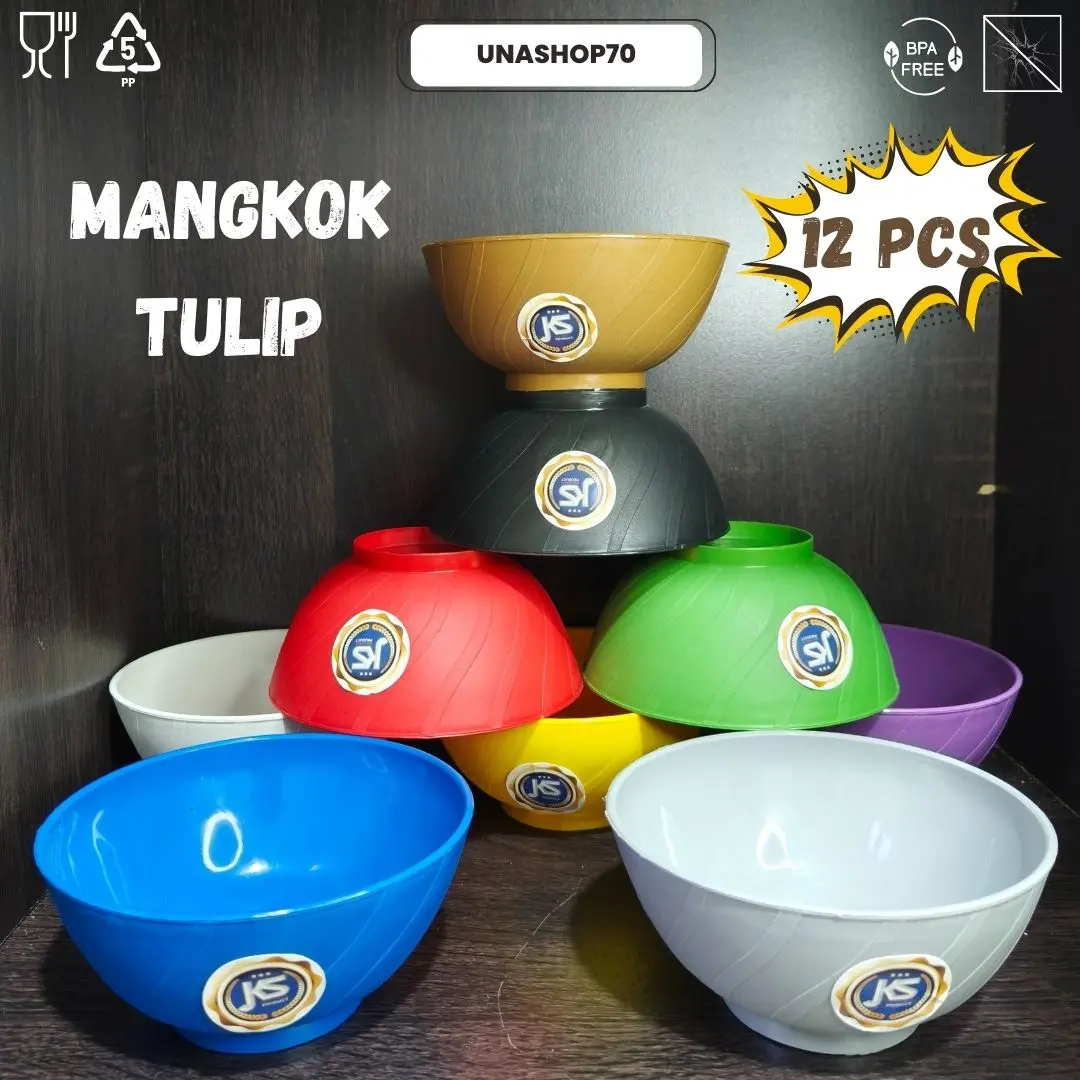 MANGKOK TULIP PLASTIK 12 PCS