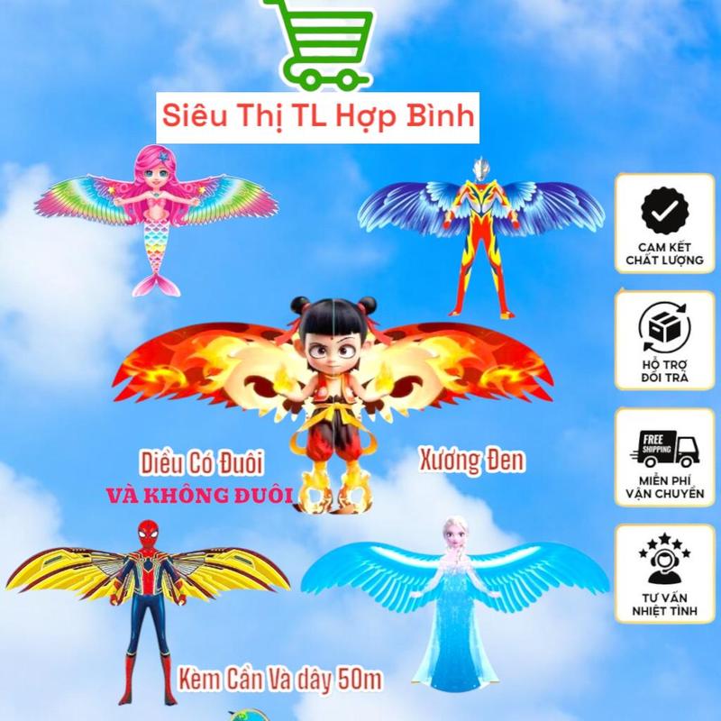 Diều Mini 3D Hoạt Hình 50cm – Có Cần Câu + Dây 50m – Diều Cho Bé Chơi Ngoài Trời