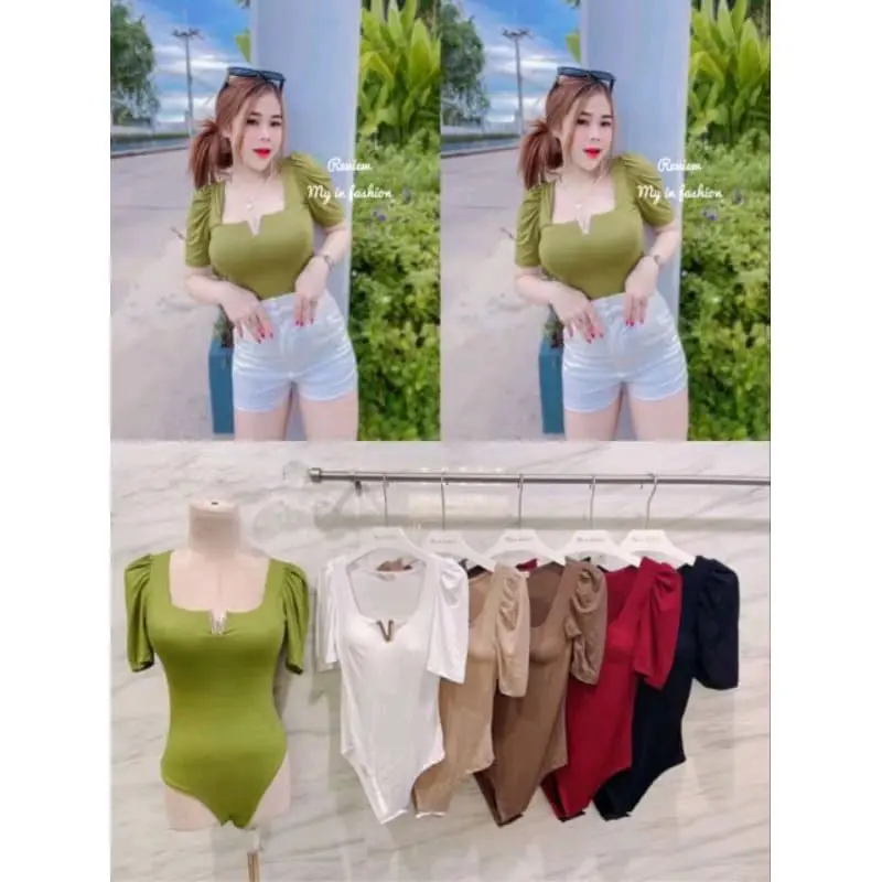 Bodysuit Atasan Lengan Panjang/Pendek Wanita Bangkok - 12