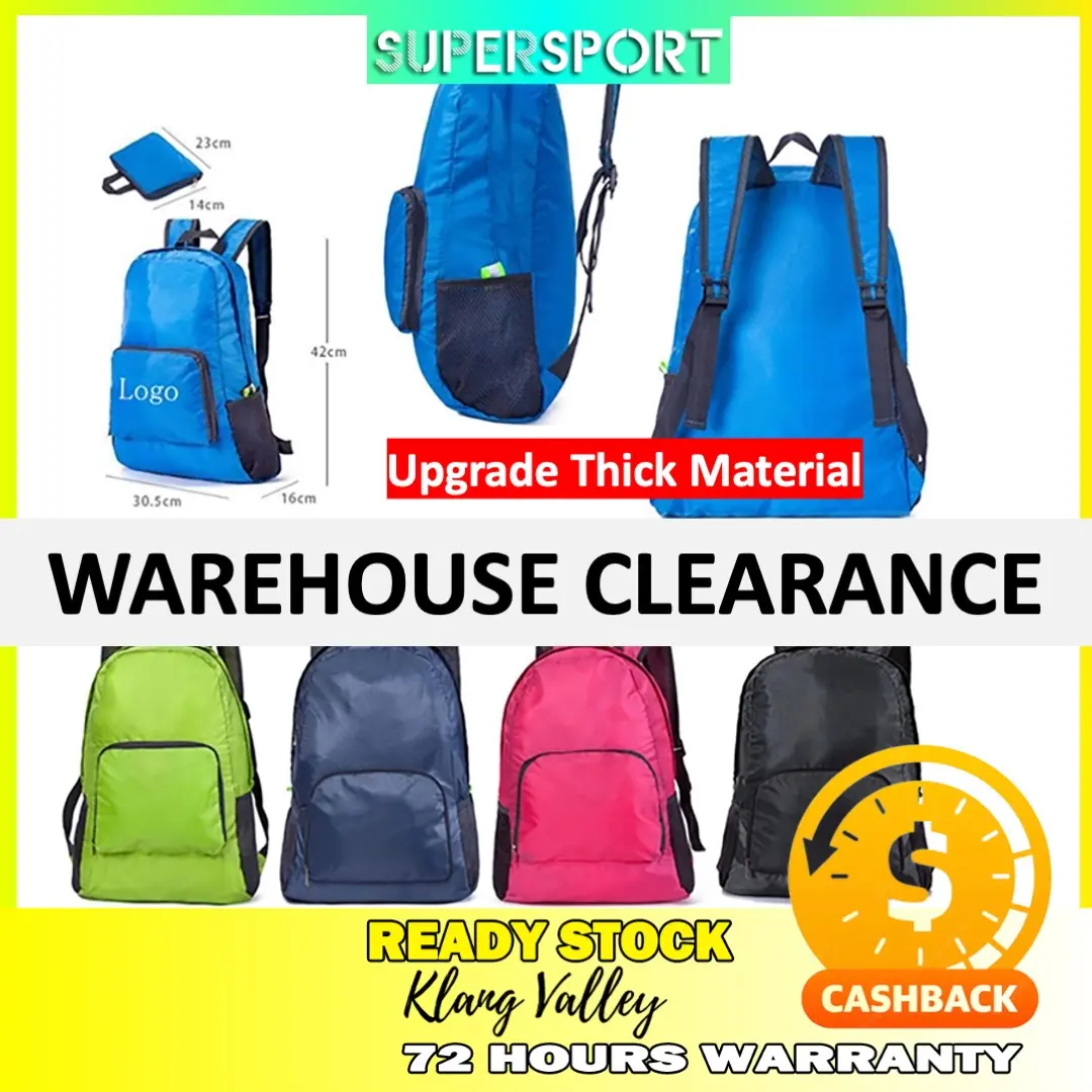 20L Lightweight Foldable Waterproof Backpack Nylon Sport Travel Bag Pocket Zipper
