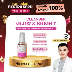 Cleanser For Glow & Bright by Debs x Bening's Mengatasi Kulit Kusam Warna Wajah Tidak Rata Memudarkan Noda Hitam COD Gratis Ongkir