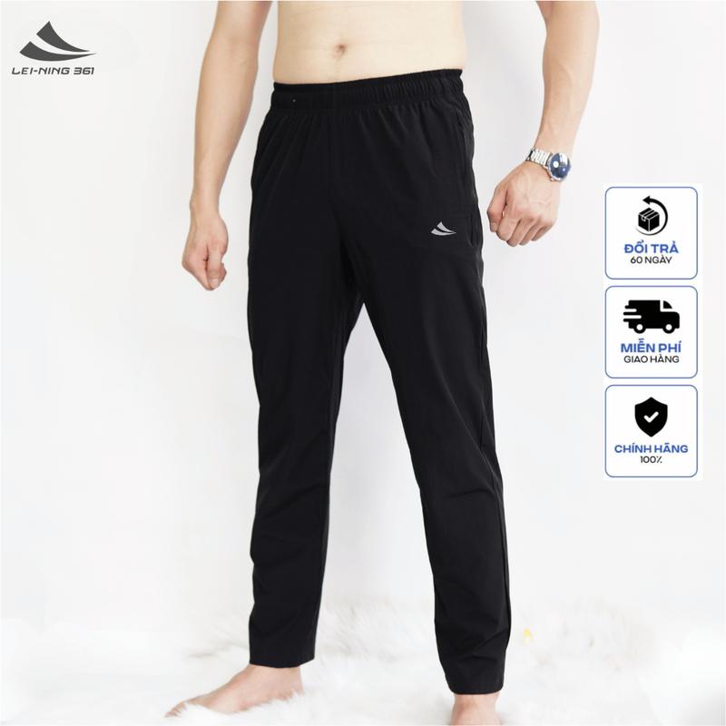 Quần Gió Dài Thể Thao Nam Cao Cấp – Cúc Cài Co Giãn Mùa Đông Daily Ống Đứng form slim - AK01.361 - LEI-NING 361