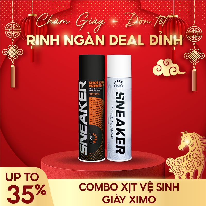 Chai Vệ Sinh Giày Sneaker XIMO White Plus Version 2025 Nam 300ml - Làm Sạch Nhanh Mùi Hương Dịu Nhẹ An Toàn Cho Da Tay