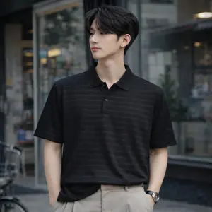 PM | kaos kerah Polo Tshirt knit lengan pendek pria korean style | baju tebal kerah polos tekstur lembut