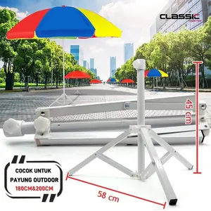 【besar 】Kaki Tripod Utk Payung 180CM,200CM,220CM,240CM Penyangga Dudukan Payung Tenda Taman Pantai