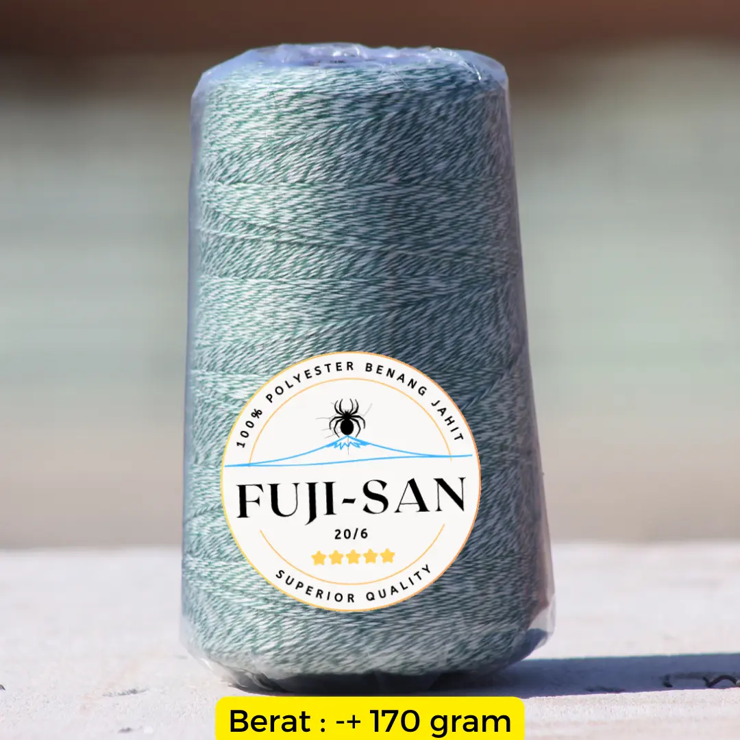 Benang Jahit Karung Hijau Putih Bahan 100% Polyester (20/6) +/- 170gr ( HIJAU PUTIH )