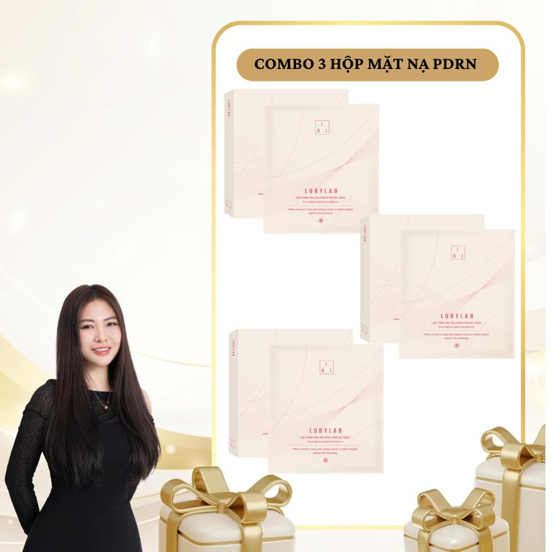 SN1986 - Combo 3 Hộp Mặt Nạ Thạch Lubylab PDRN Pink Solution Tổng 12 Miếng