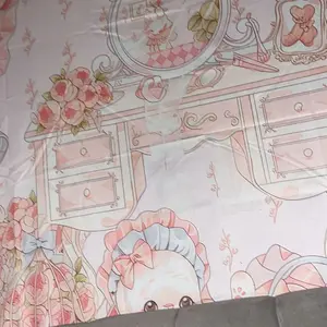 Wallpaper dinding gantung kepala tempat tidur bergaya Lolita yang feminin dan imut, dekorasi dinding Lolita yang hangat dan indah