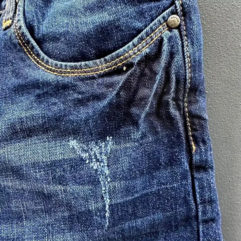 Celana Pendek Jeans  Pria Terbaru Import Distro Sobek/Celana Pria Denim Cowok/Celana Jeans Pria Dewasa Santai/Celana Distro Anak Laki Laki Fit Slim 4