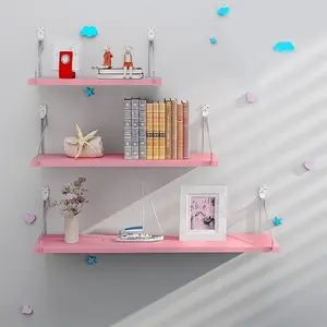 Rak Dinding Serbaguna Kayu Besi Minimalis 3 Pcs - Panjang 40, 30, dan 20 cm