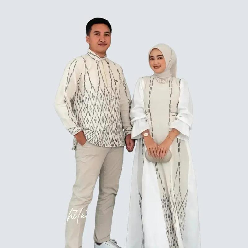 Ihsan Collection | Baju Couple set tunangan (Baju kondangan, Baju lebaran 2025) Dress Lebaran Gamis Wanita 2