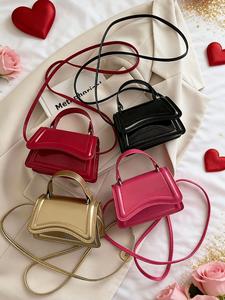 Bolso de mano pequeño para mujer, diseño compacto y ligero, acabado brillante, bolsa cruzada a la moda para fiestas nocturnas, uso diario, regalo de Navidad