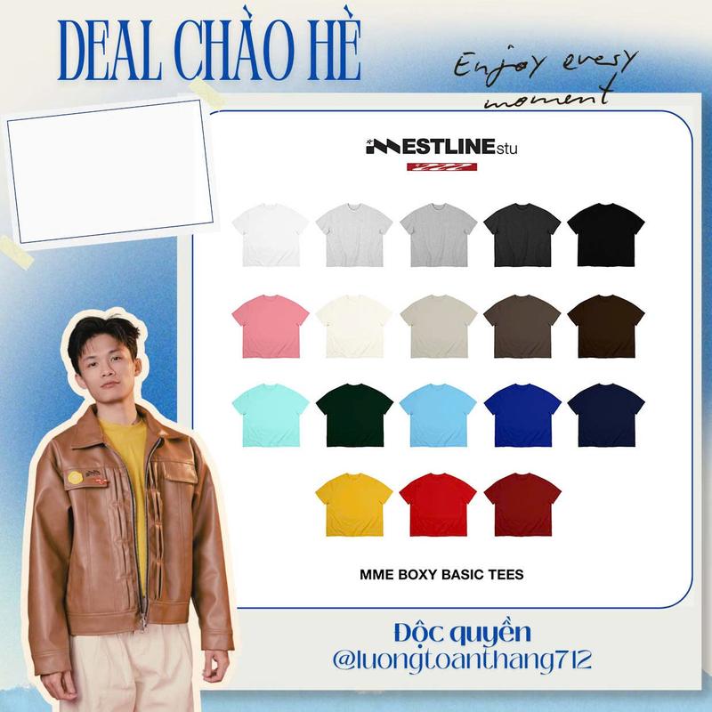 [Bản Nâng Cấp] Áo thun trơn MMESTLINE Basic form Boxy vải premium Cotton