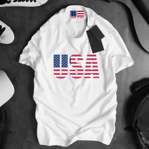 Kaos USA Lengan Pendek Tag USA Bahan Cotton 24s Adem Size M L XL XXL Harga Distributor Paket Jualan Bisa Cod / Baju / Atasan / Cuci Gudang