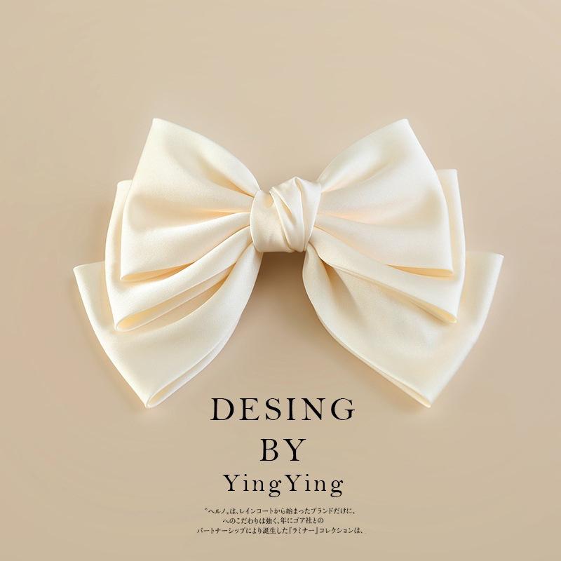 Q32 kẹp nơ bản ngang đính bản to lụa mềm cao cấp