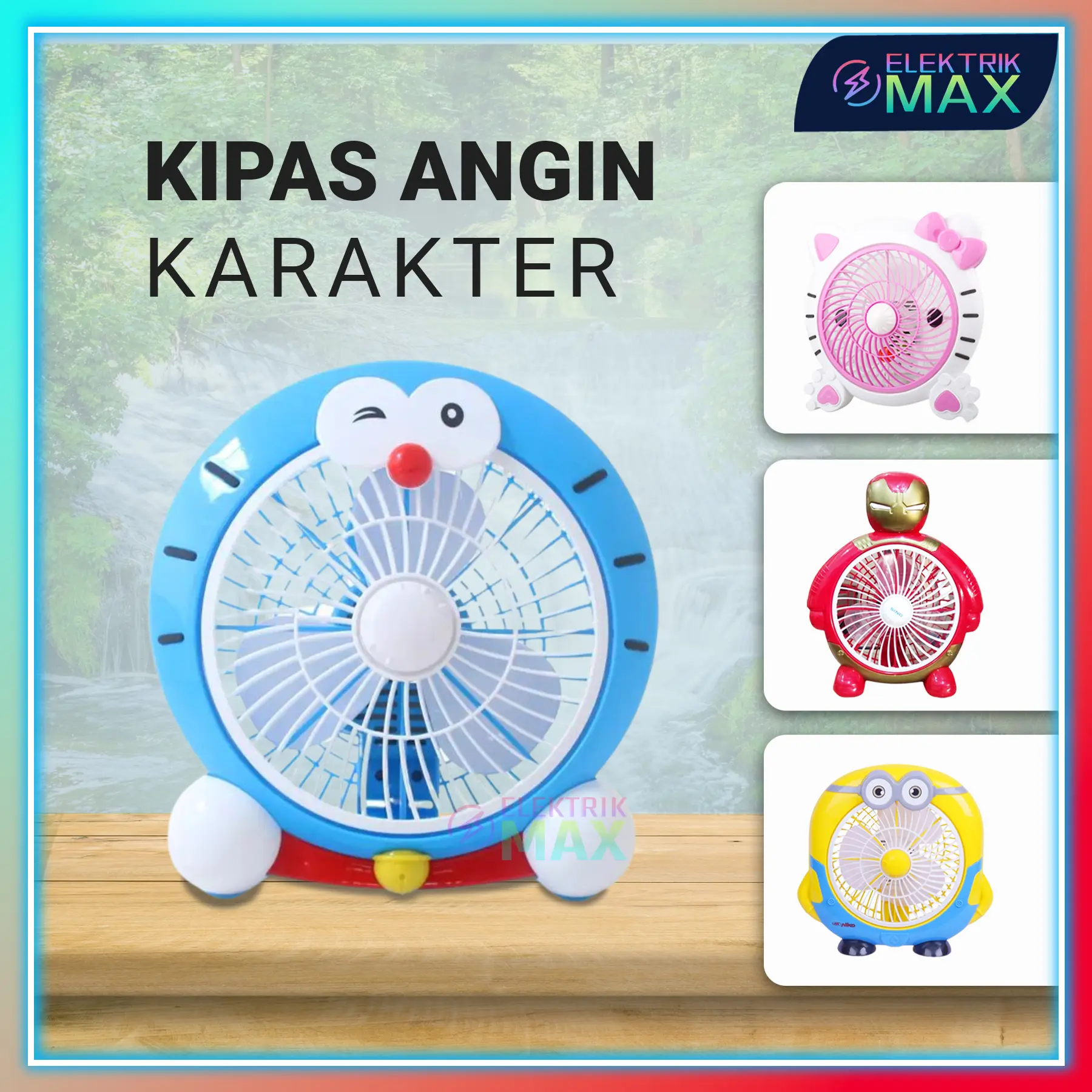 [MAX] Kipas Angin Karakter 10inch /Kipas angin meja listrik Kabel