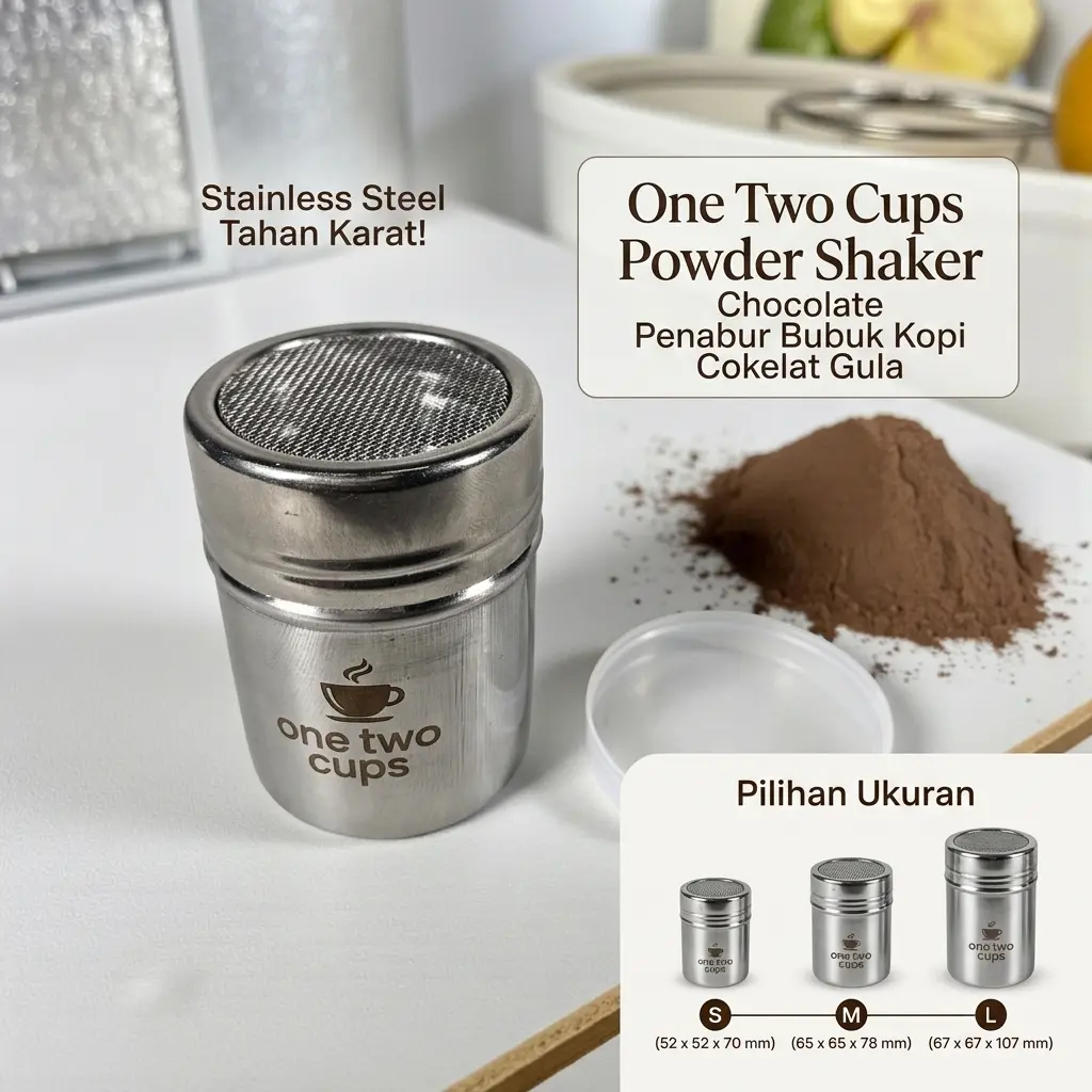 Powder Mesh Shaker Penabur Bumbu Coklat Bubuk Latte Art Stainless