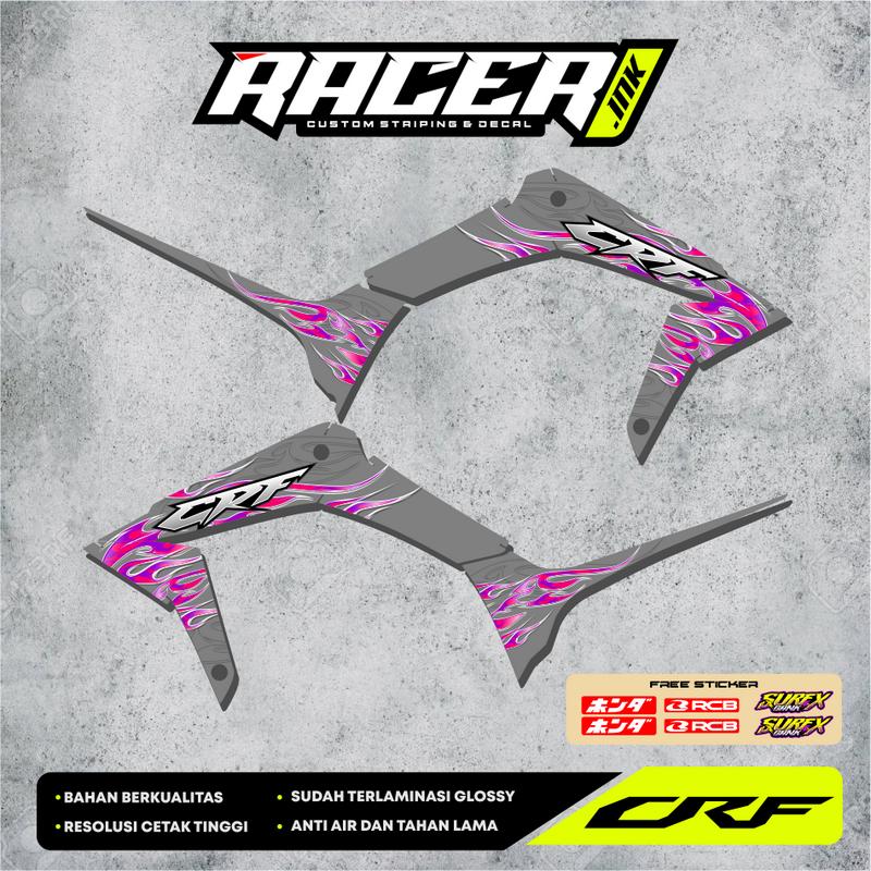 STRIPING CRF 150L VARIASI POLA MENUTUP API GLOSSY BY RACER INK 3
