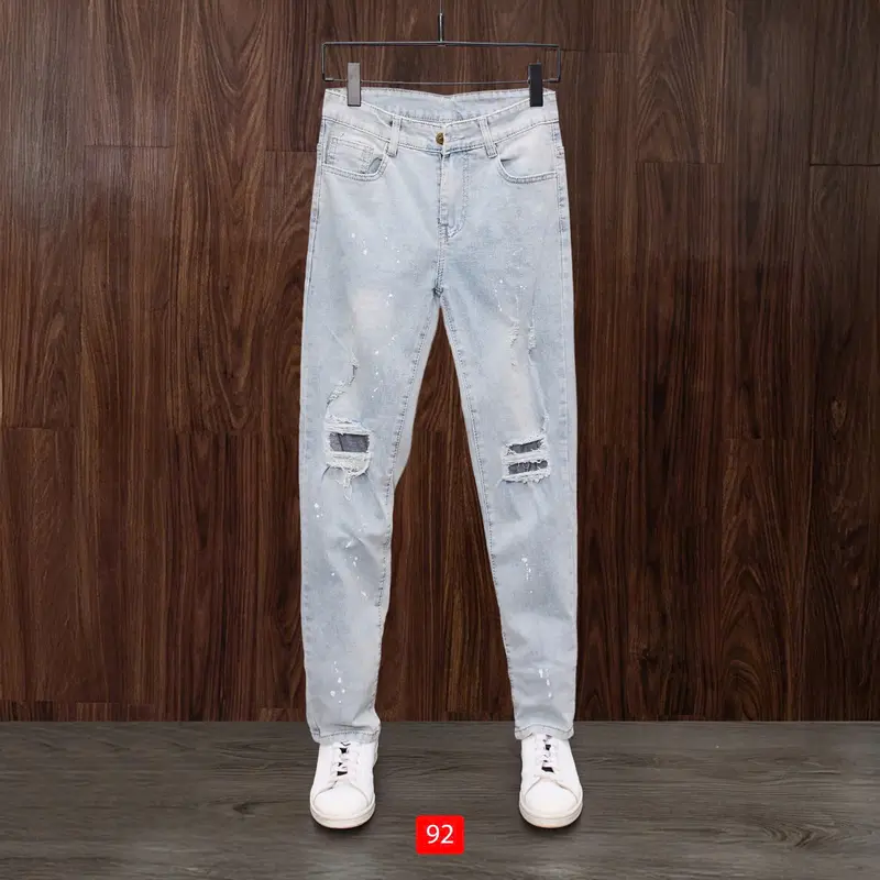 Quần jean nam dài đen rách vải sơn cao cấp -Chất denim co giãn Ôm gọn chân- Ms 97 Menswear Pants Có Túi 3