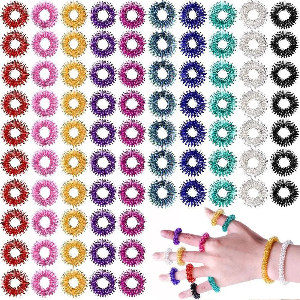 Refined Premium Acupressure Ring φ2.5cm Springs Anti Stress Rings Mini Steel Stress Ring Relaxation Fingers