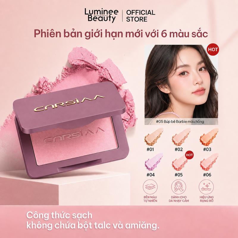 (PHẠM NẾT LIVE ĐỘC QUYỀN)Phấn Má Hồng CARSIAA Soft Focus Đơn Sắc, Lì Mịn Tự…