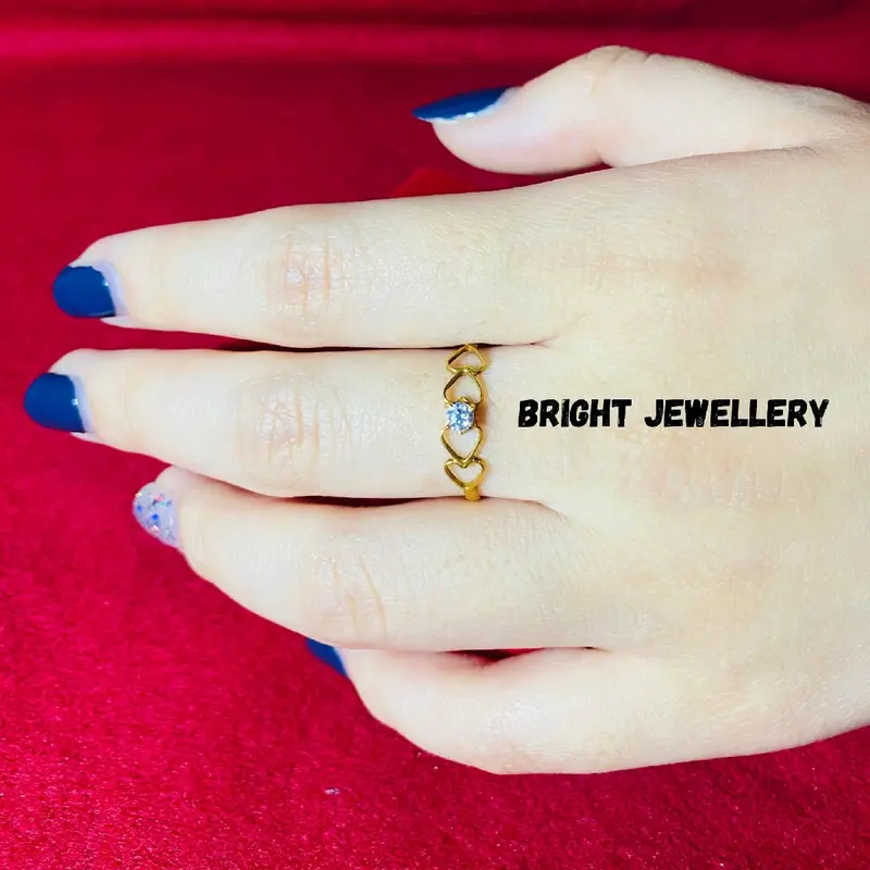 Cincin Model Rantai Love Putih 0,5gr - Emas Muda Rings Perhiasan Elegan 0