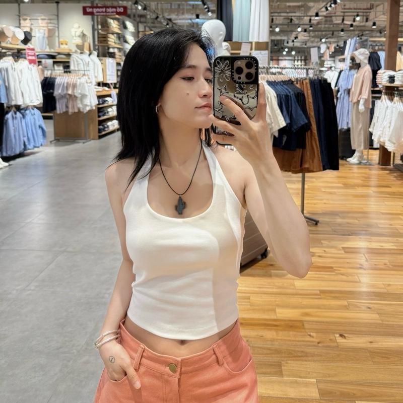 Áo cổ yếm croptop ôm body Nhà Lem siêu tôn dáng, áo kiểu nữ hở lưng phong cách sexy trẻ trung gợi cảm - Nhà Lem