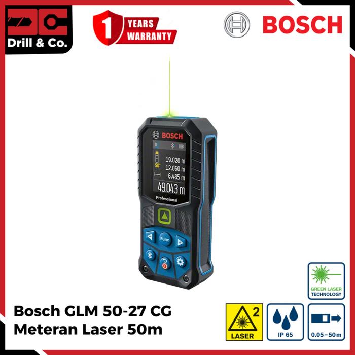 Gambar Bosch GLM 50-27 CG Meteran Laser Hijau 50 m / Laser Rangefinder 50m dari Drill&Co Kota Administrasi Jakarta Barat Tokopedia
